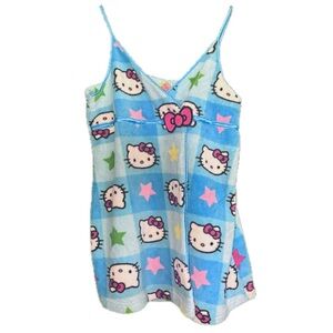 Hello Kitty Juniors XL Shower Wrap Robe Sleepwear Beach Blue with bow NWT
